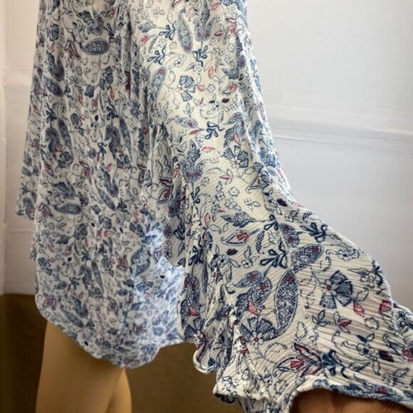 Lauren Conrad Womens Floral Button Up Ruffle  Blouse Top Size XL Multicolor Used - Picture 5 of 15